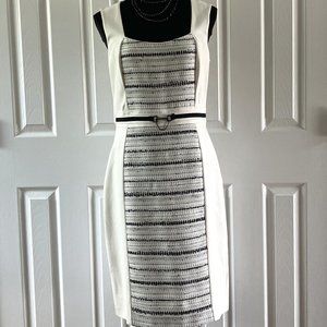 WHBM Sheath Dress w striped front panel